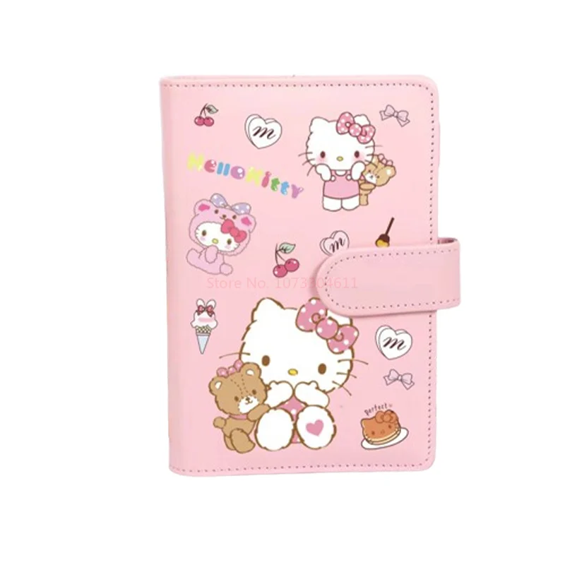 Sanrio Hellokitty  A6 Pu Leather Budget Binder Notebook Peripheral Notebook Handheld Account Book High Appearance Niche Diary