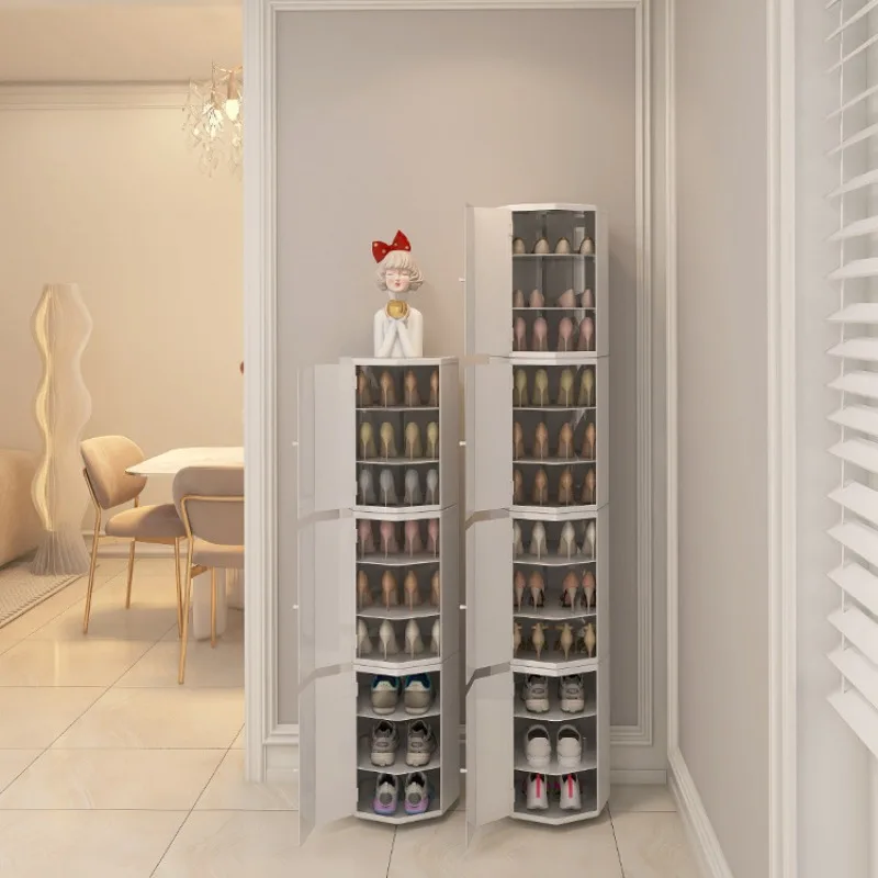 

Creative Cylindrical 360-degree Rotating Shoe Cabinet Household Entrance Hall Entrance Narrow Outer Building