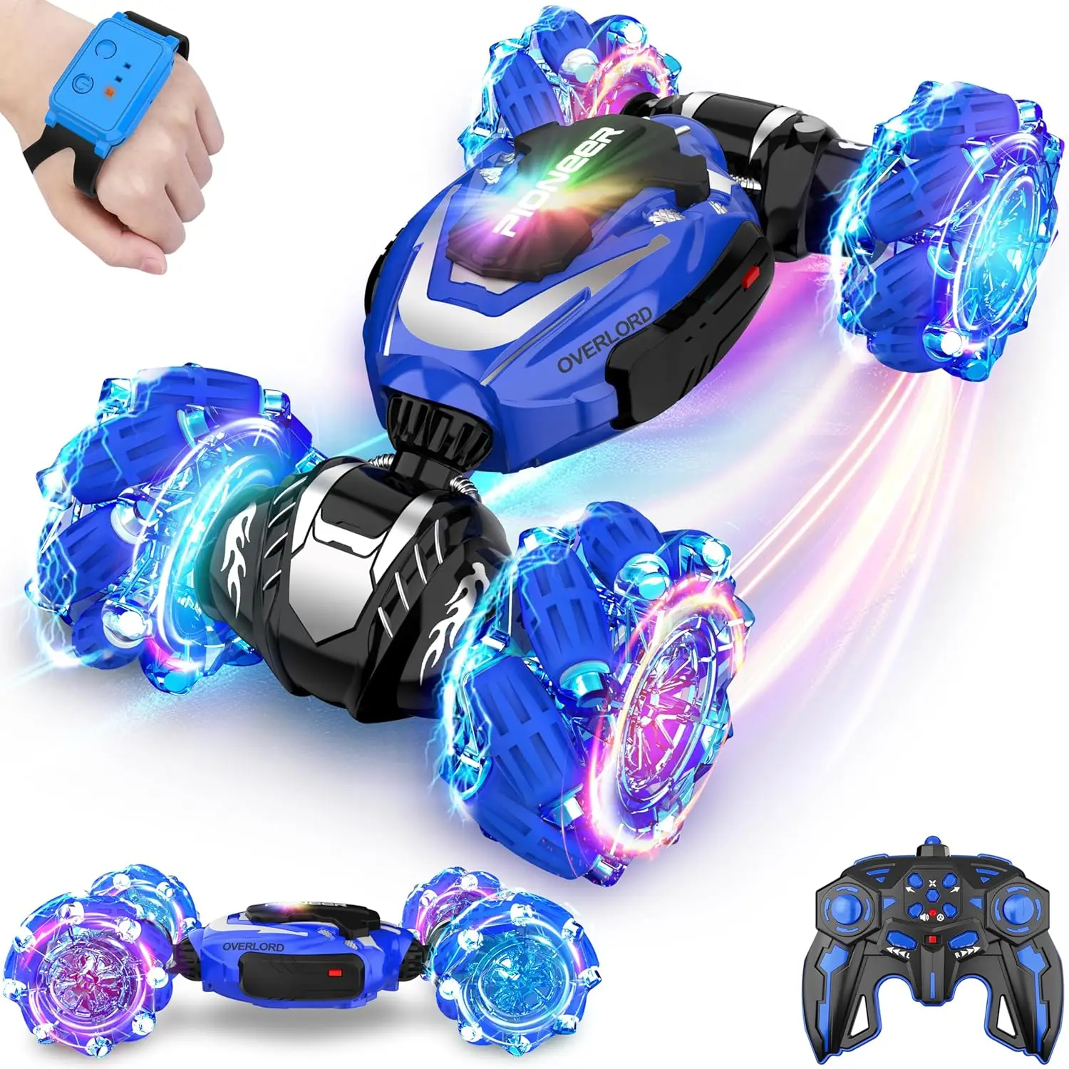 

Радиоуправляемая машинка, трюковая машинка с управлением жестами, полноприводная трансформируемая внедорожная модель для вращения, 2,4 ГГц, управление жестами