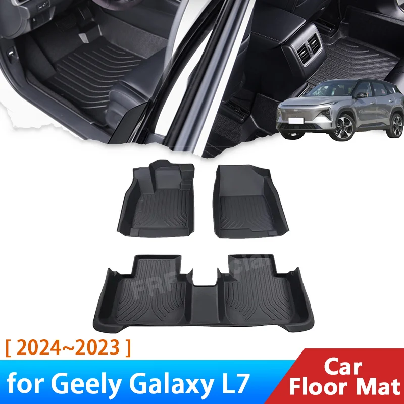 

Аксессуары для Geely Galaxy L7 2023 2024 2025, автомобильный напольный коврик из ТПЭ LHD, напольная панель для ног, линейный коврик, водонепроницаемые противоосадочные детали