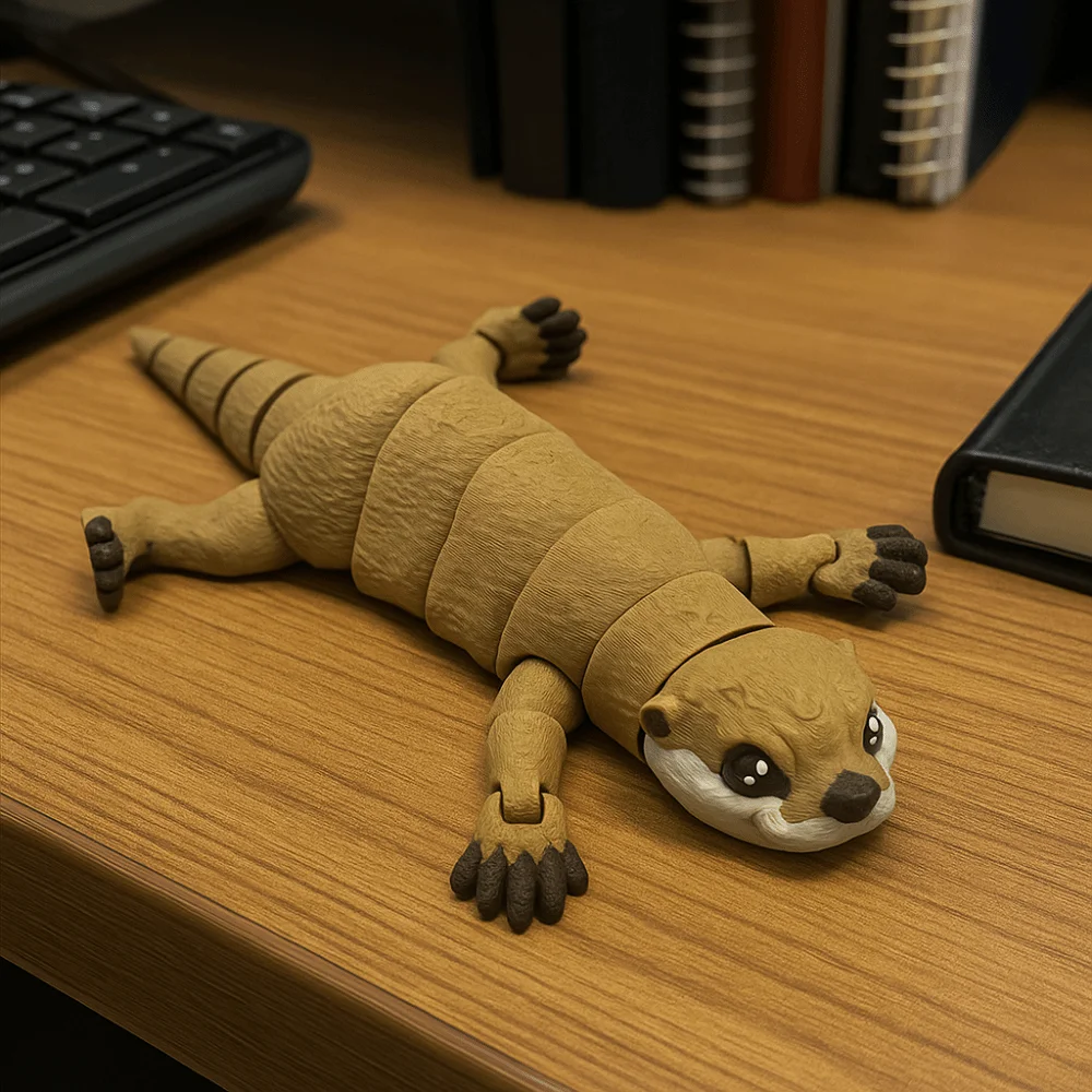 Diseño creativo, lontra impresa en 3D, estilo lindo, modelo de lontra PLA multiarticulado, juguete PLA, Mini muñeca lontra móvil, regalo