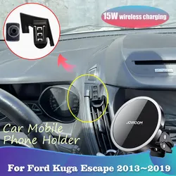 Phone Holder for Ford Kuga Escape MK3 2013~2019 Air Vent Clip Magnetic Stand Support Wireless Fast Charging Accessories iPhone