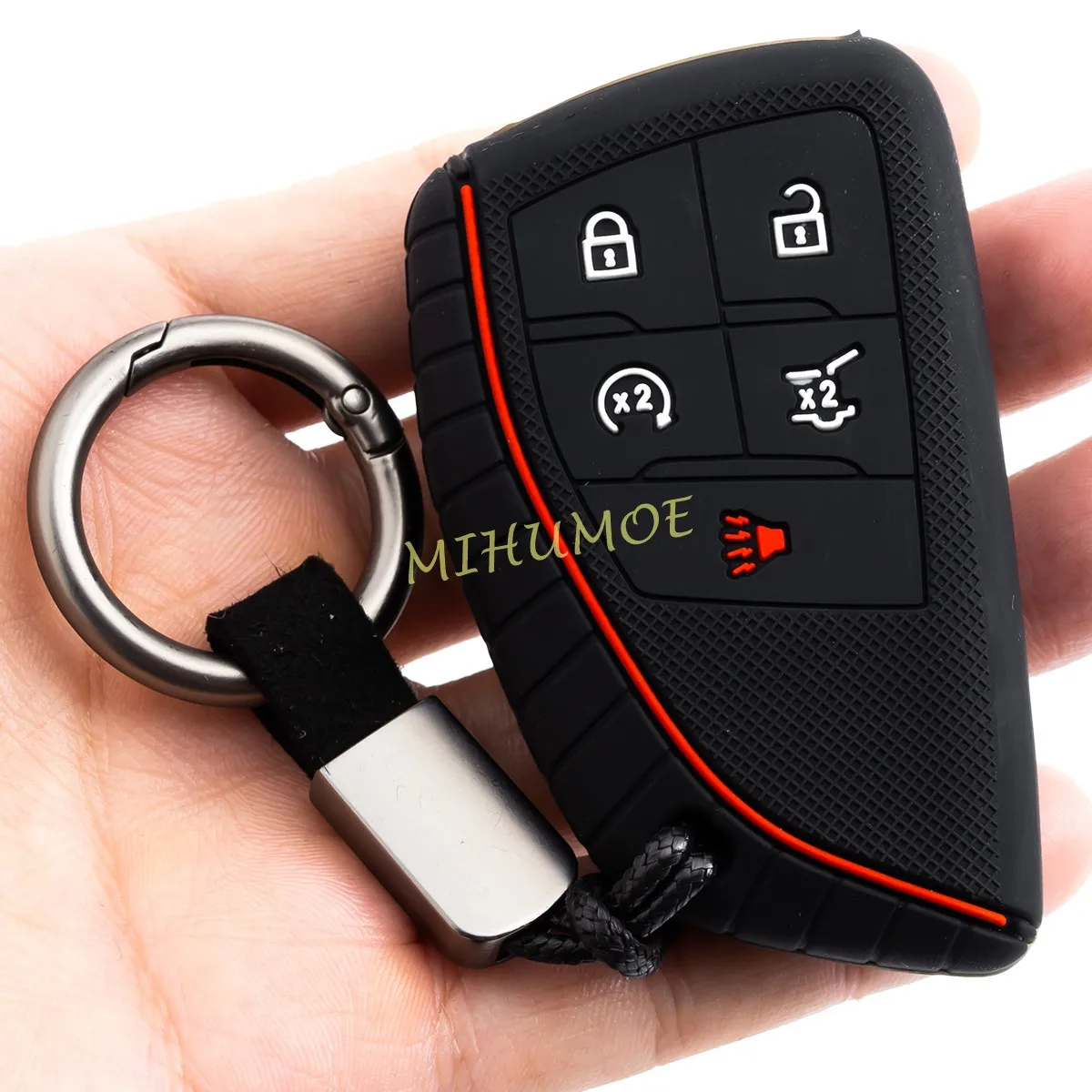 

Силиконовый 5-кнопочный автомобильный брелок с кольцом-цепочкой, чехол для Buick Envision Chevrolet Tahoe Suburban Traverse Equinox GMC Yukon