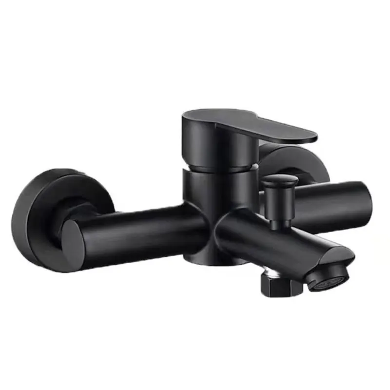 

Wall Mounted Bathtub Faucet Bath Black Shower Hot and Cold Water Mixer Tap Bathroom Hardware Home Improvement