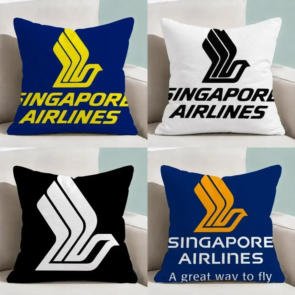 Travel Singapore Airlines Flight Cushion Cover Throw Pillow Soft Short Plush Cozy Durable Colorfast Sofa Bedroom Home Decor Gift