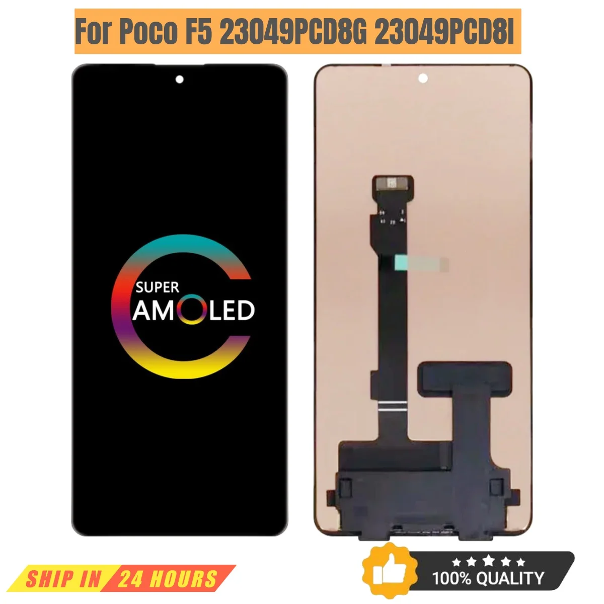 iParts Replacement AMOLED Display Touch Screen Assembly For Xiaomi Poco F5 23049PCD8G 23049PCD8I Repair Parts