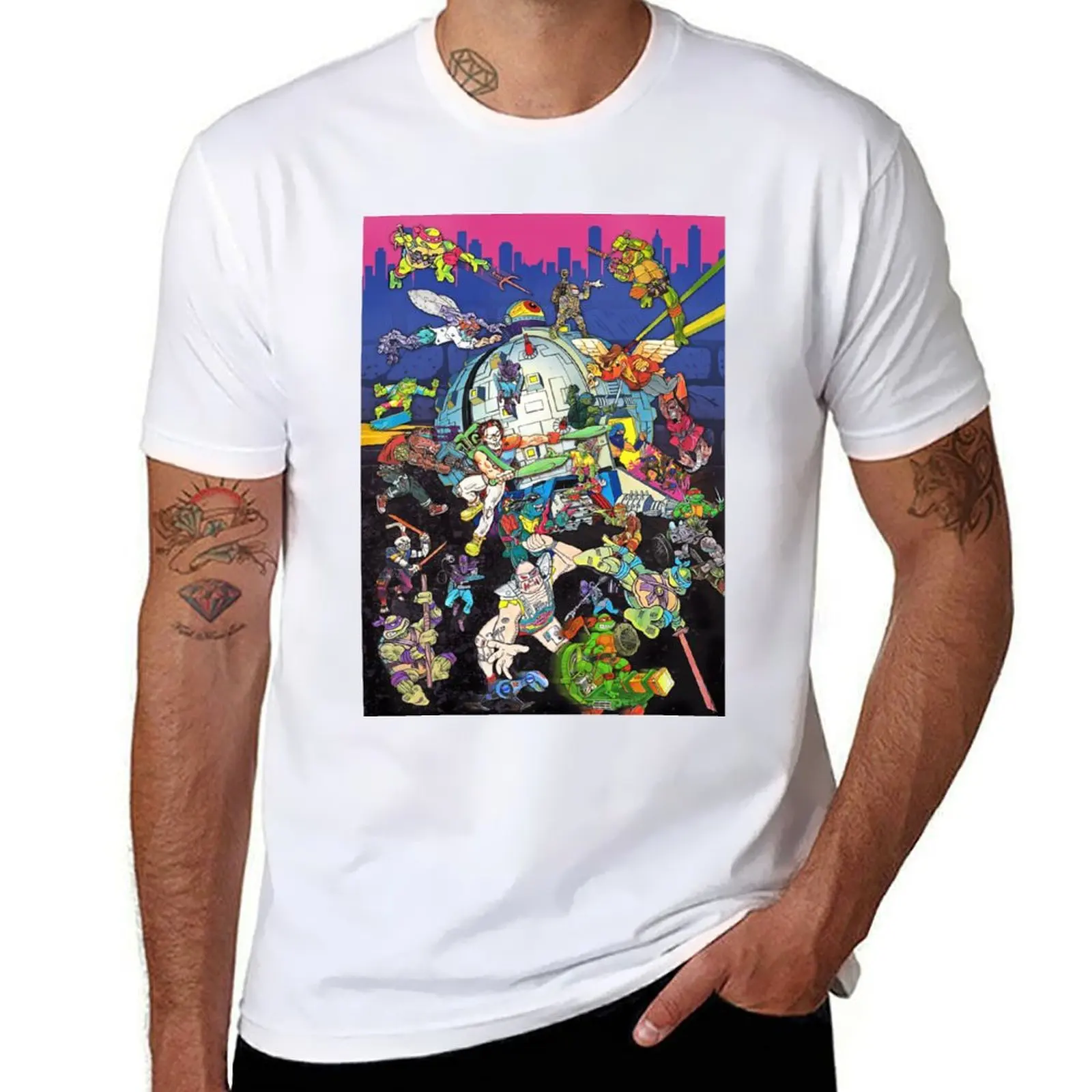 Vintage Ninja Turtles Pizza Classic Art T-Shirt blue lock Man t-shirt mens graphic t-shirts funny