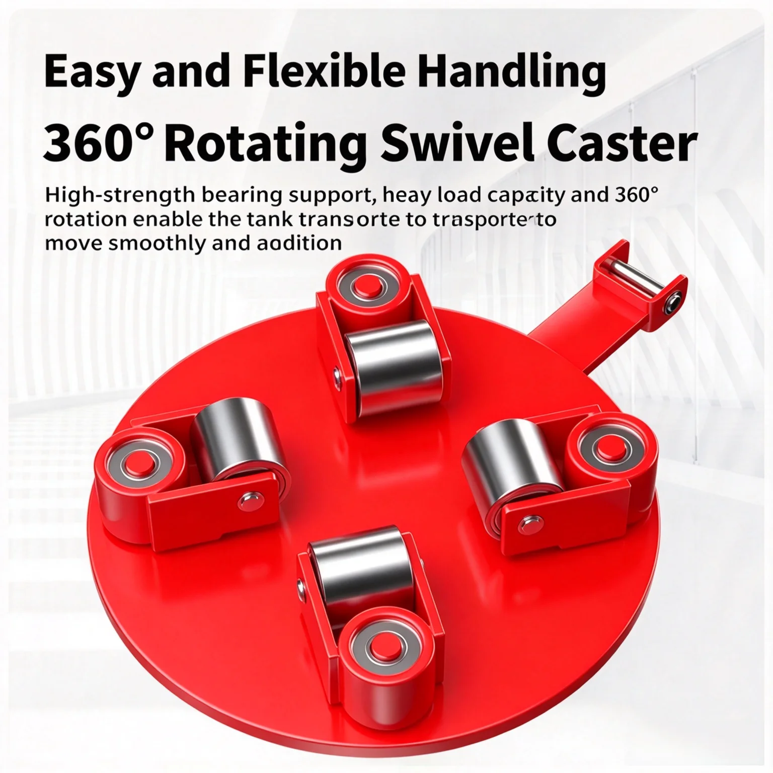 Heavy‑Duty Universal Swivel Cargo Skate Dolly Tank Mover Rubber & Steel Wheel Heavy Object Moving Transporter