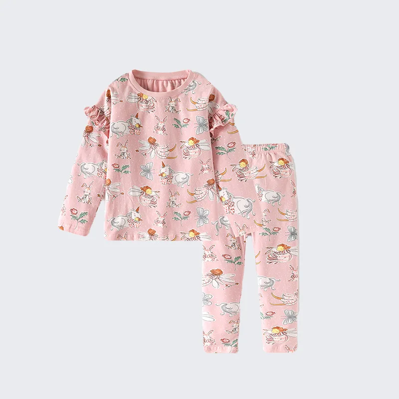 

Girls' Autumn Outfit New Fashionable Printed Round Neck Long Sleeve Children's Clothing