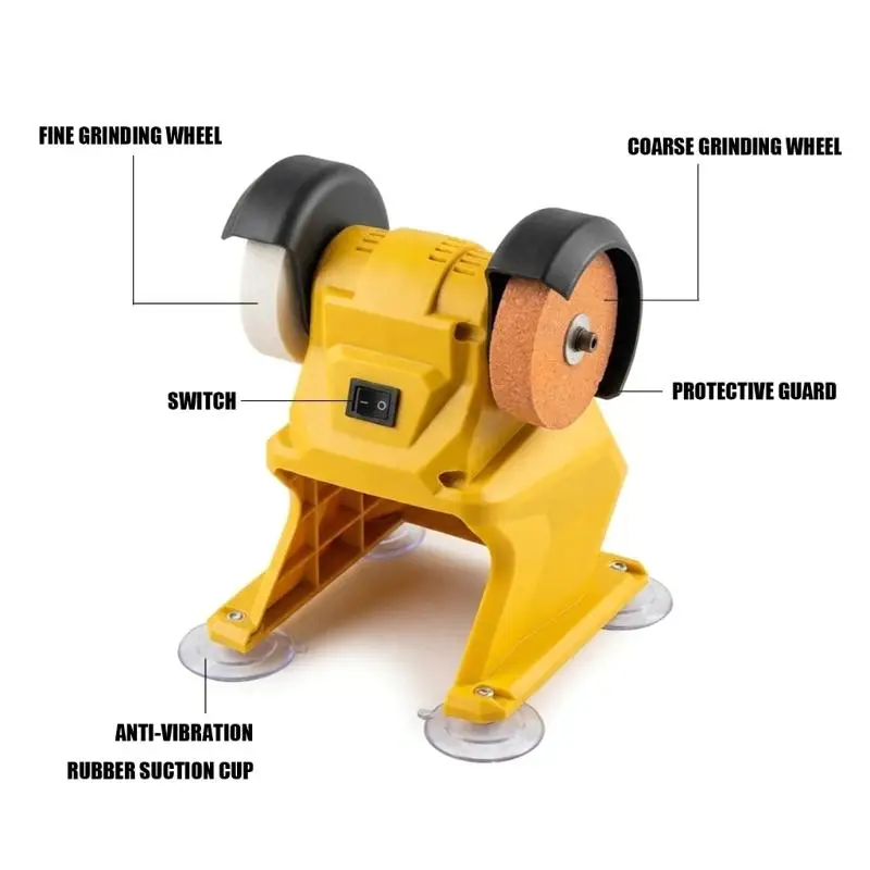Cordless Grinder With Double Grinding Wheel For Metal DIY Compatible for 21V Battery Platform Suction Base D2RD view 4