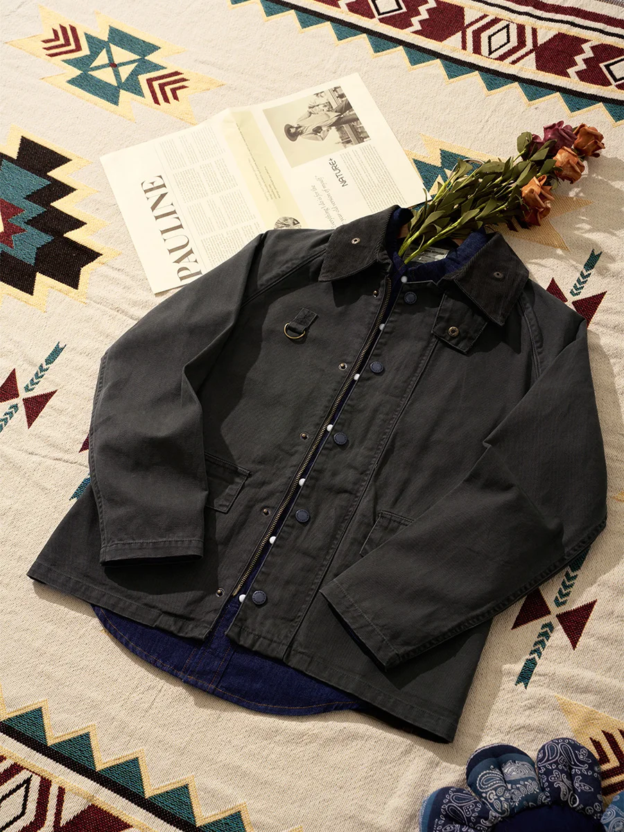 

Износостойкая, устойчивая к разрыву охотничья ветровка в стиле ретро, рабочая одежда, осенне-зимнее пальто, мягкая парусиновая куртка средней длины для рыбалки