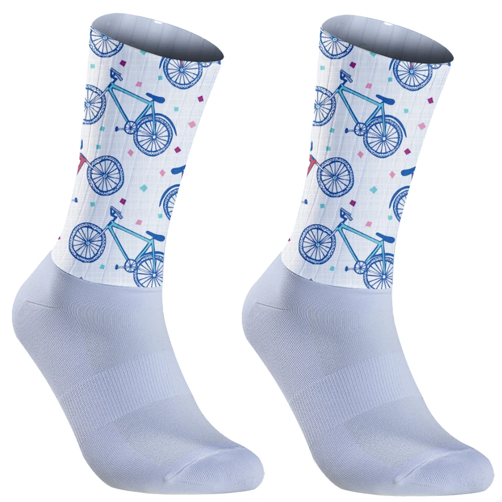 Calcetines de Ciclismo ummer Aero para hombre y mujer, medias antideslizantes de Gel de sílice, transpirables, para deportes de carreras profesionales