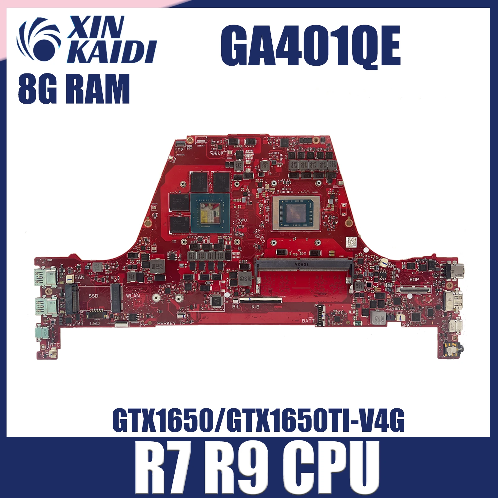 GA401Q Notebook Mainboard For ASUS ROG Zephyrus GA401QE GA401QH Laptop Motherboard R7 R9 CPU GTX1650 GTX1650TI-V4G 8G