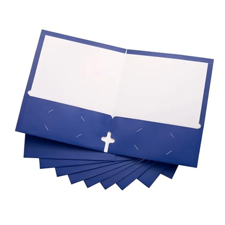 

10 Pack Two Pocket Folders,,Strong Thick Paper Folders, for Letter Size, by