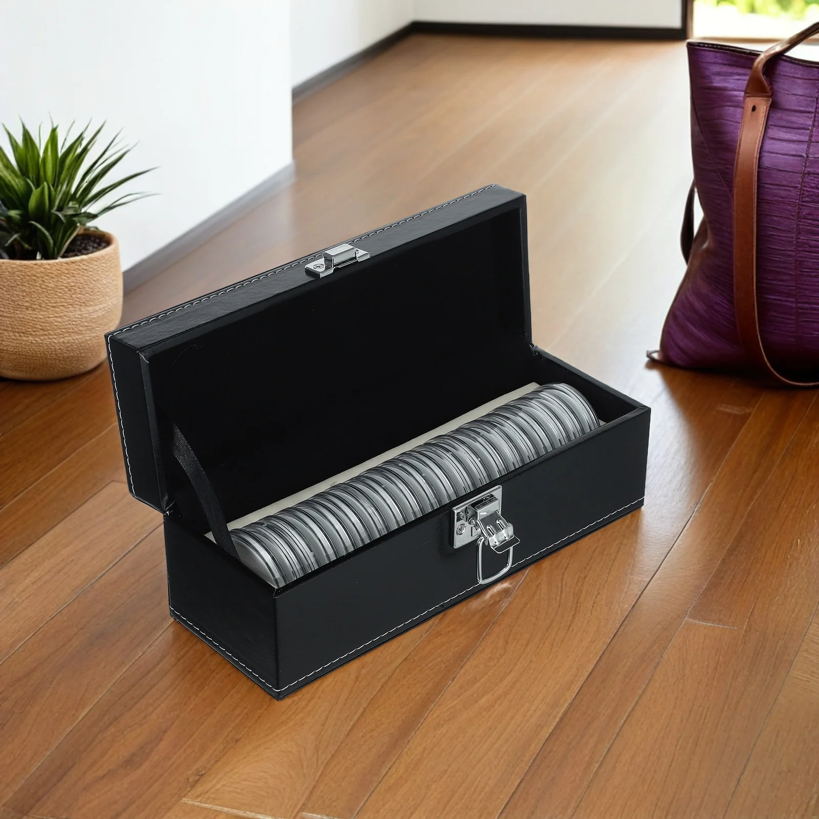 Coin Storage Container 20 Slot Airtight Transparent Case for Coin Collectors Portable Organizer Box Numismatic Display Holder