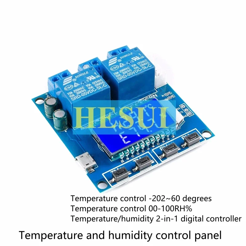 XY-TR01 Temperature and humidity 2-in-1 digital controller module digital display word high-precision dual output control board