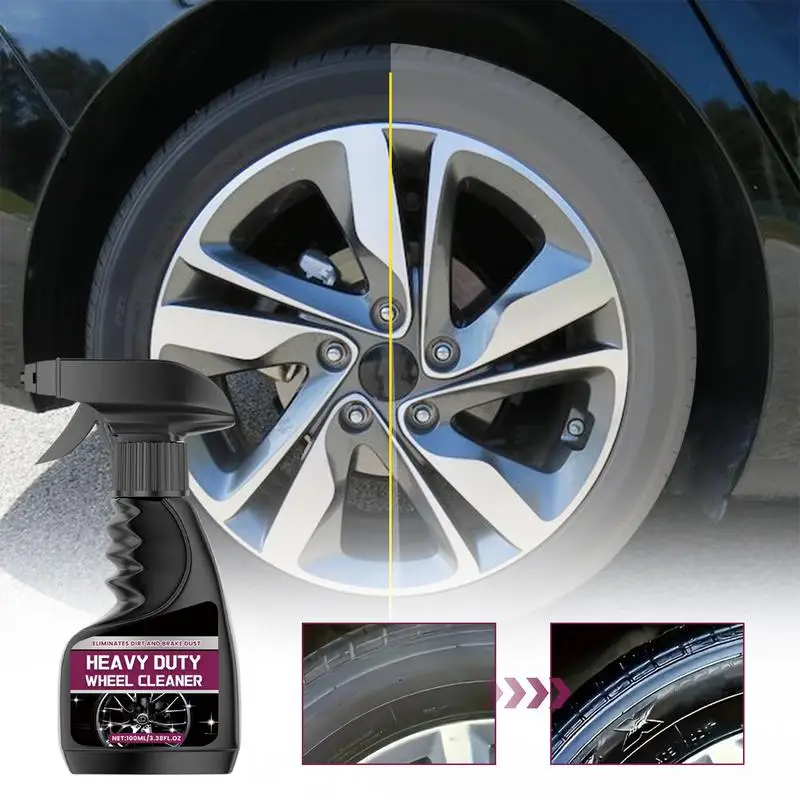 Rim Cleaner Spray 100ml Long Lasting Car Wheel Tire Cleaner Spray Auto Tire Cleaning Tools Polishing Car Detailing Rim Tire Auto