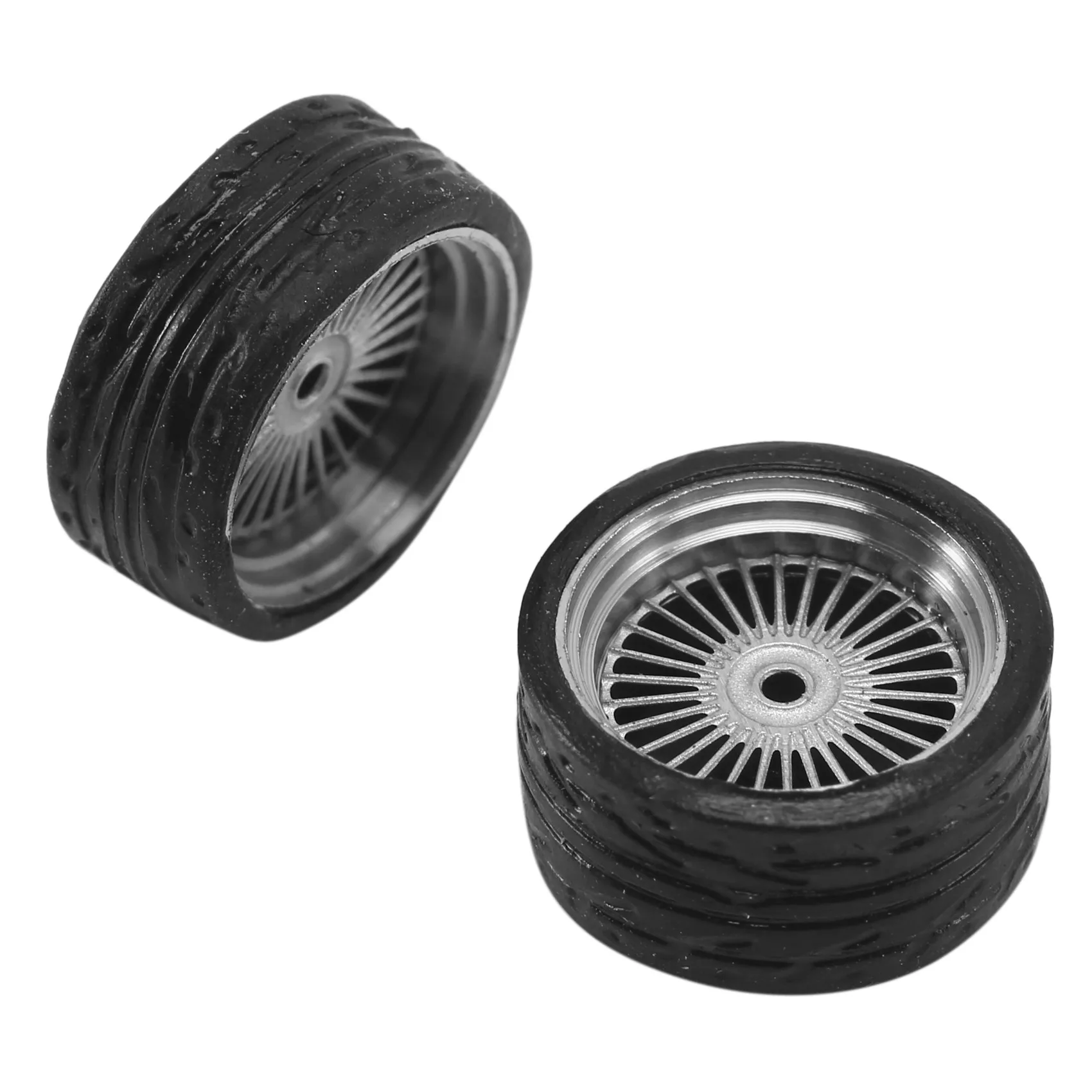 Eco-Friendly-4Pcs 1/64 échelle alliage roues pneu alliage modèle voiture général modifié pneu pour 1:64 véhicules modèle général pneu