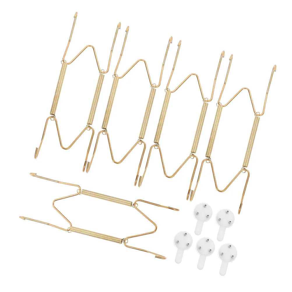 10Pcs Metal Invisible Plate Hanging Hooks Decorative Wall Mount Holders Non-Trace Nails for Plates Frames Photos Jewelry Keys