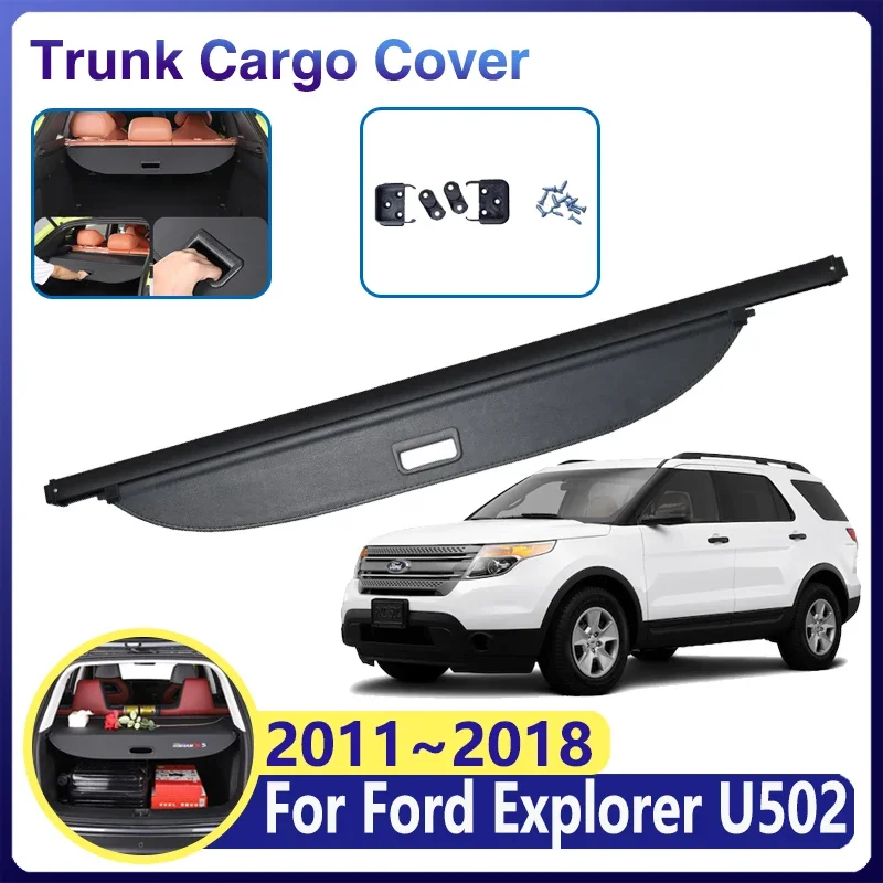 

Car Trunk Cargo Cover for Ford Explorer U502 2011~2017 2018 MK5 Luggage Storage Curtain Rear Tray Security Shade Car Accessories