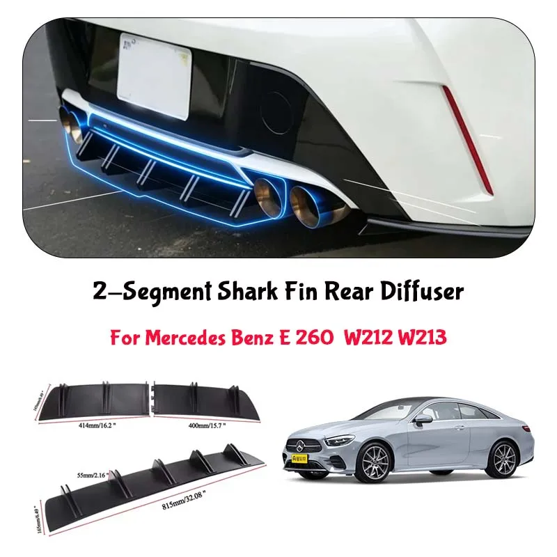 For Mercedes Benz E 260 W212 W213 Shark Fin Rear Diffuser Split Chassis Spoiler Auto Aerodynamic Parts Aerodynamic Modification