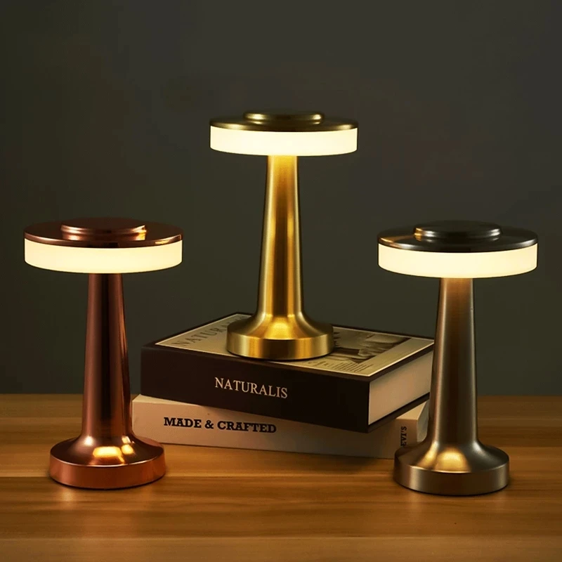 Lámpara de mesa de carga Led táctil, creativa, para comedor, Hotel, Bar, mesa de café, luz de noche al aire libre, sala de estar, lámpara de escritorio decorativa