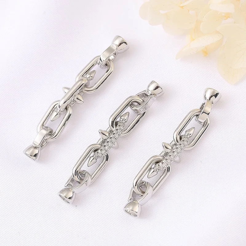 1pc Copper Gold-plated Four-point Star Inlaid Zirconium Chain Buckle Necklace Bracelet Connecting Buckle DIY Jewelry Accessories