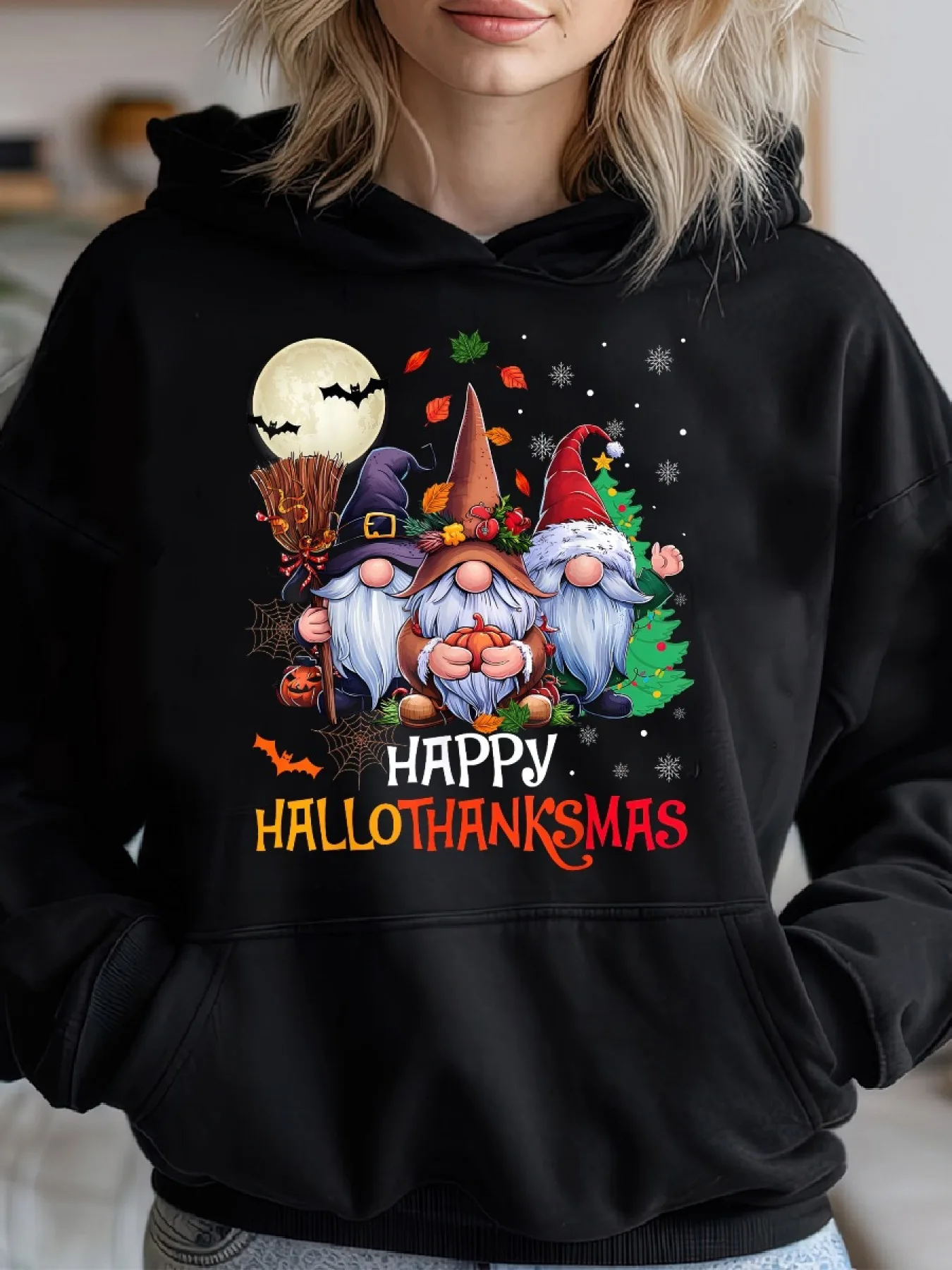 

Lover Halloween Merry Christmas Graphic Print Autumn and Winter Cotton Hoodie Outdoor Street Fashion Sports Brand Clothing