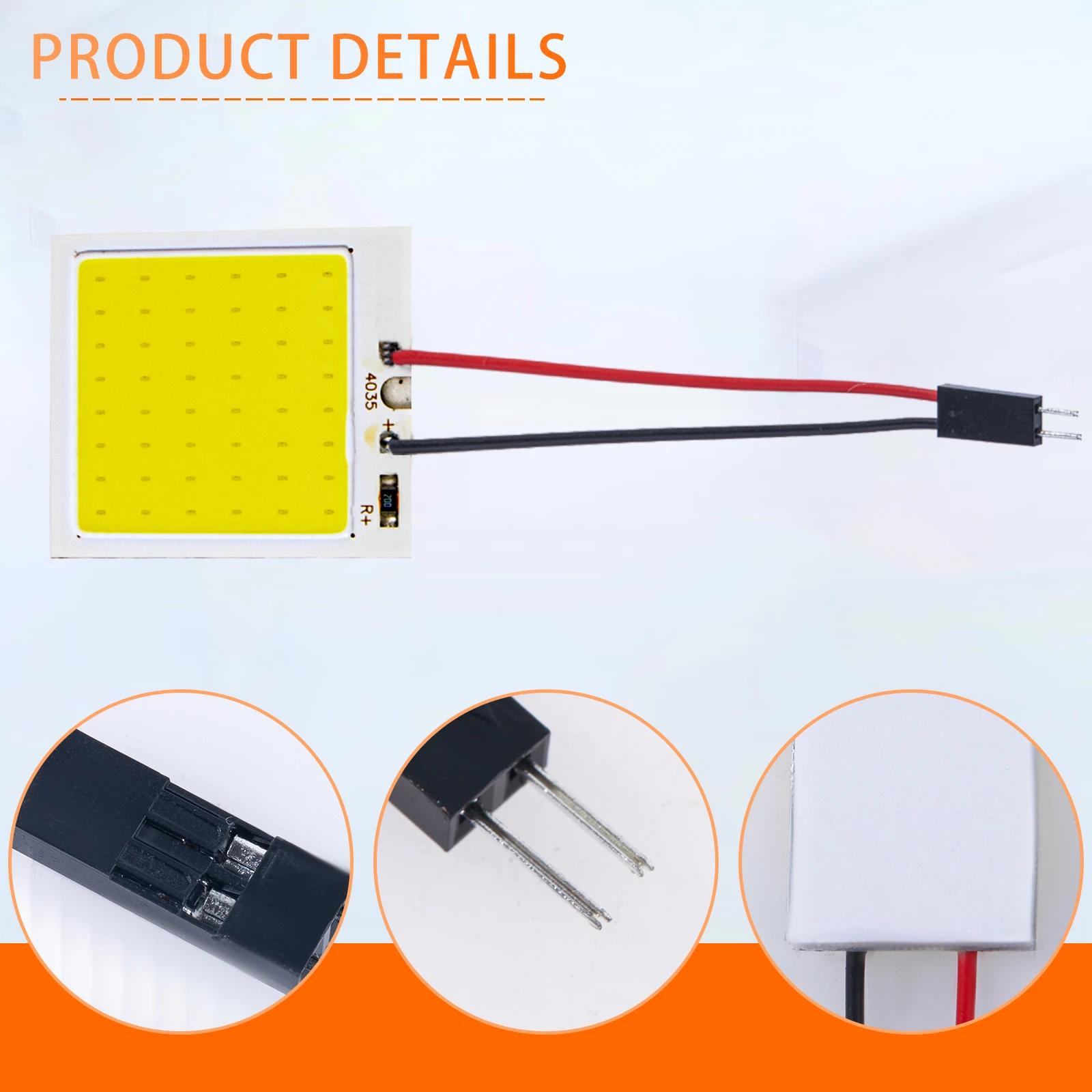 4pcs COB Led Panel Light Bulb Lamp White Car Interior Accessories 18/24/36/48 SMD