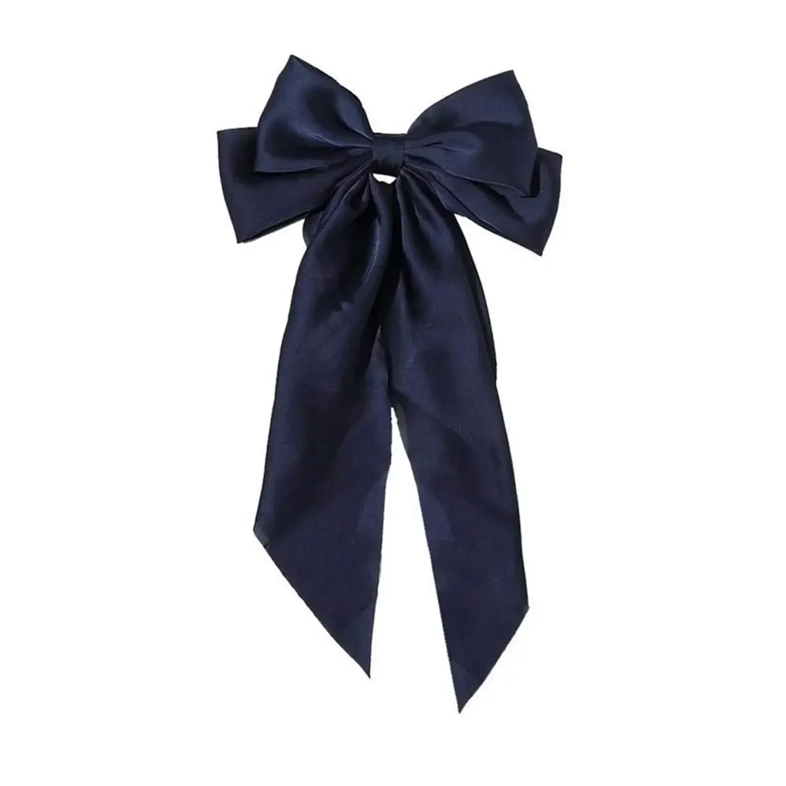 YUEHAO accessori donna moda nastro fermaglio per capelli Vintage fiocco in raso Bowknot tornante Heardband Navy