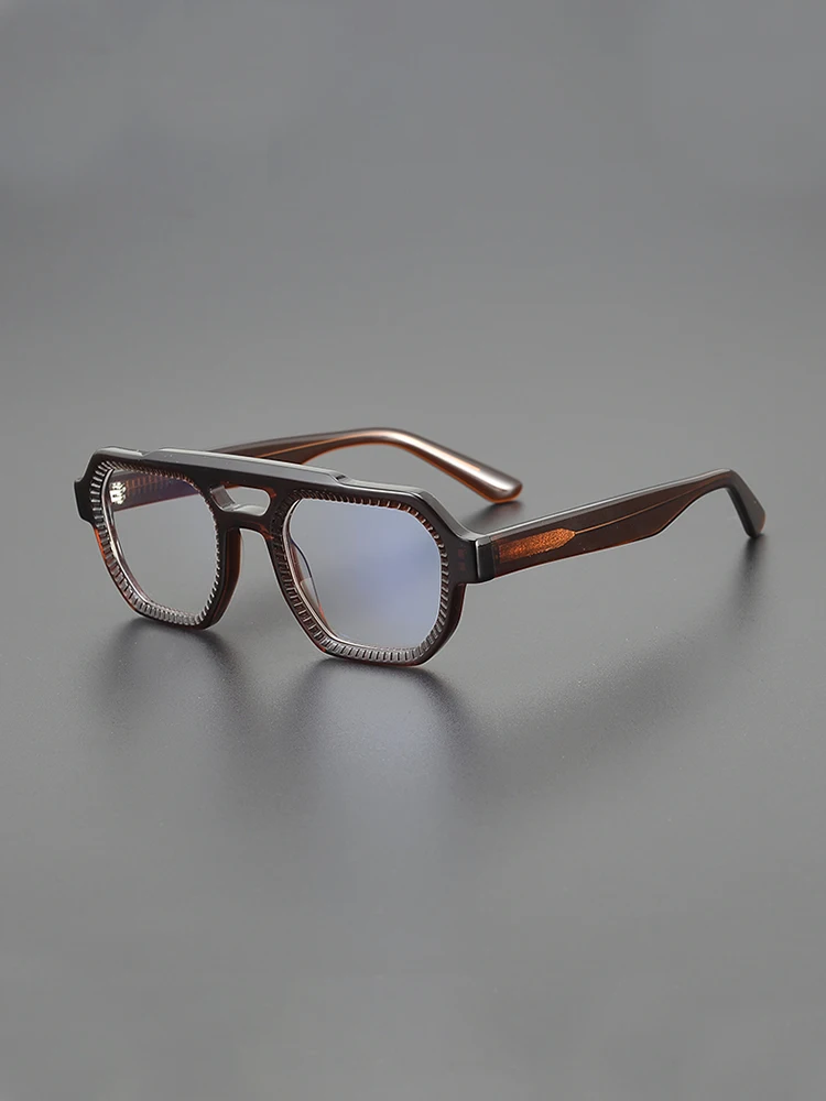 Niche square frame retro glasses frame literary men fashion double beam hipster cool thick frame optical prescription glasses