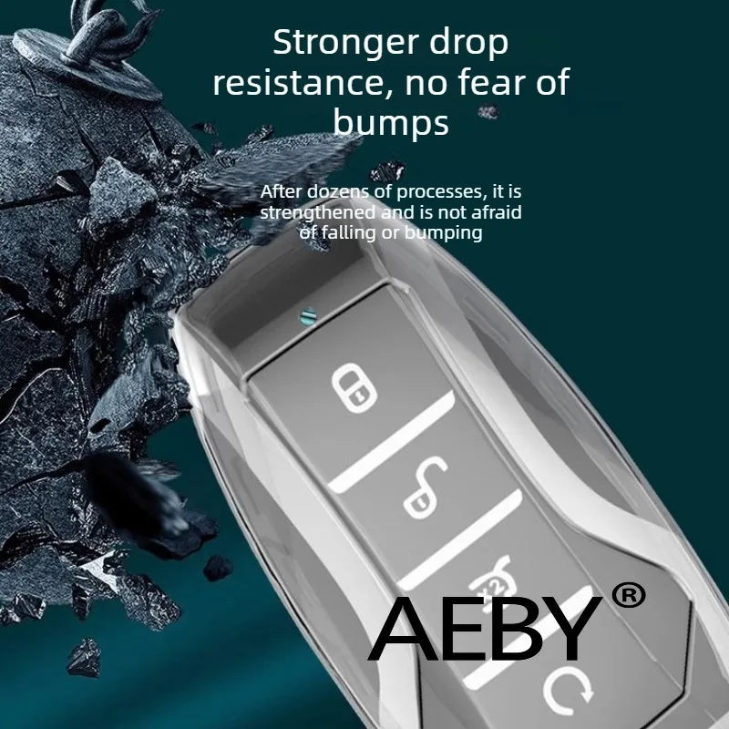 AEBY For BYD Atto 2 Smart Driving Editio 2025 Smart Key Fob Case Cover,Anti-Scratch Anti-Lost Car Accessories,Case Cover