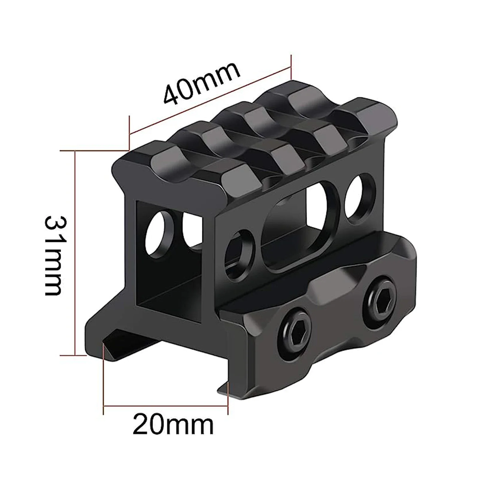 Mocowanie wspornika 1" Wysokość Picatinny Krótkie mocowanie wspornika Stop aluminium Mocowanie wspornika lunety 20 mm Szyna Picatinny