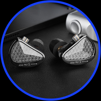 KZ AS16 PRO X Wired In-ear Earphone HiFi Three-Channel Acoustic Duct Structure 16BA Balanced Armature Headset Headphone Custom