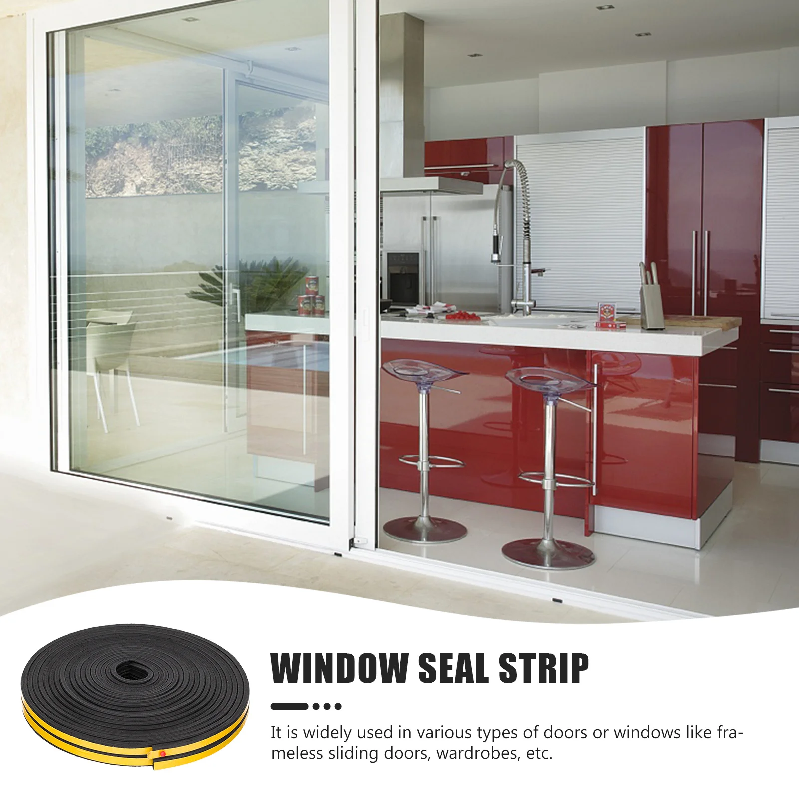 

Door Seal Strip Self Adhesive Flexible Epdm Material Soundproof Draft Stopper for Sliding Doors Wardrobes