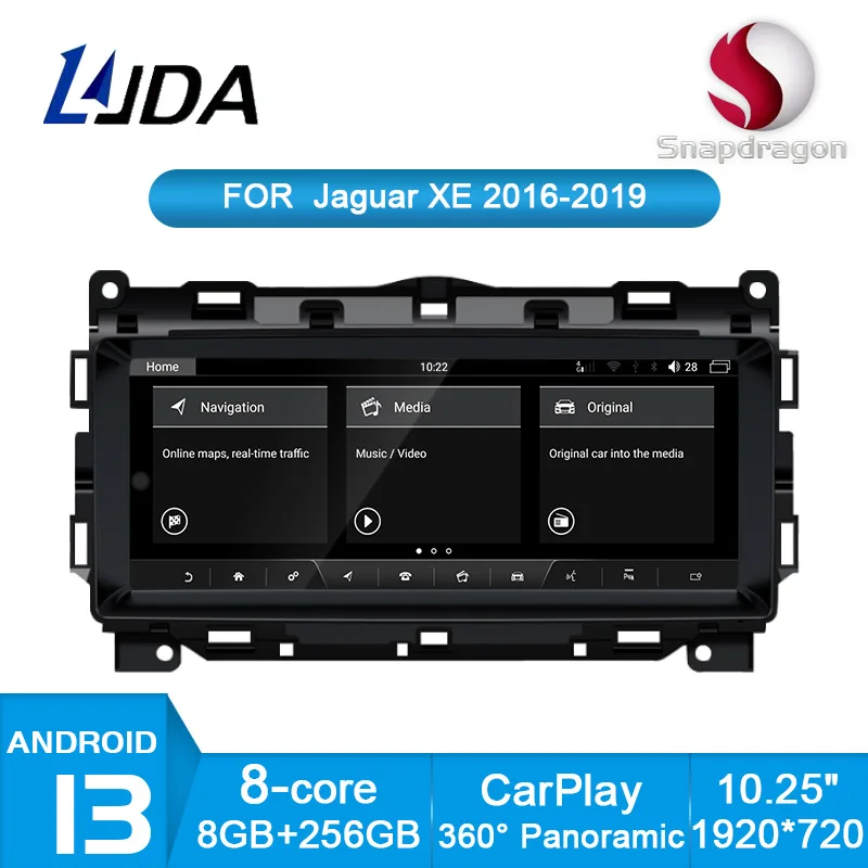 LJDA Android 13 Car Multimedia Player For Jaguar XE XEL F-PACE 2016 2017 2018 2019 Car Radio 10.25 GPS Stereo Carplay Auto DSP