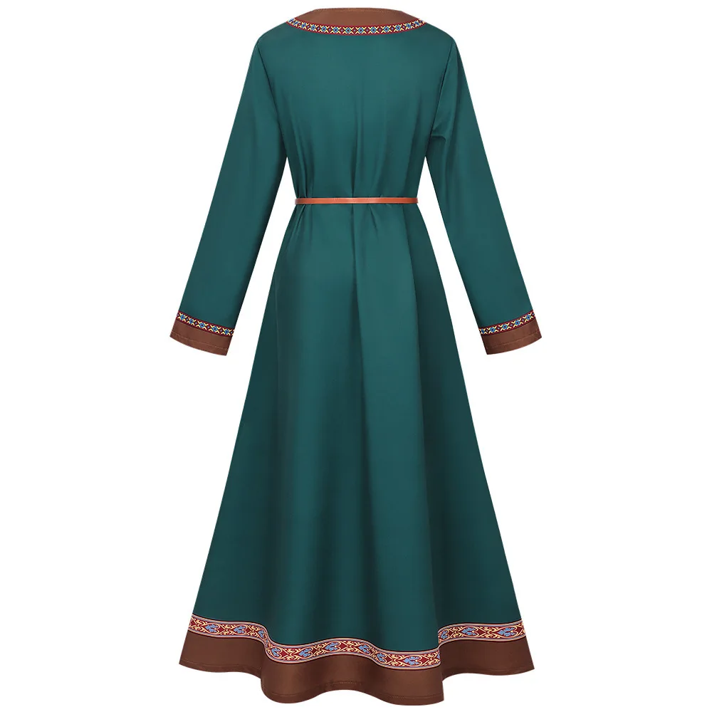 

Новое женское льняное платье в стиле Ренессанс 2026 года, европейское винтажное деревенское этническое длинное платье, женское средневековое платье викингов