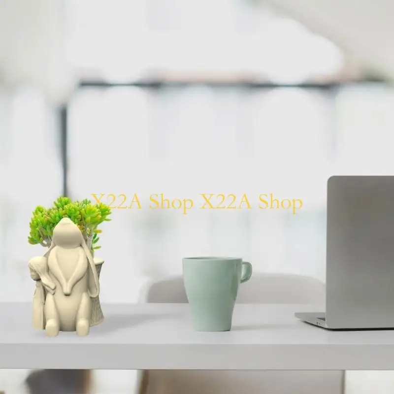 

Unique DIY Silicone Mould for Flower Pot Home Decors Rabbit and Girl Flower Pot Mold