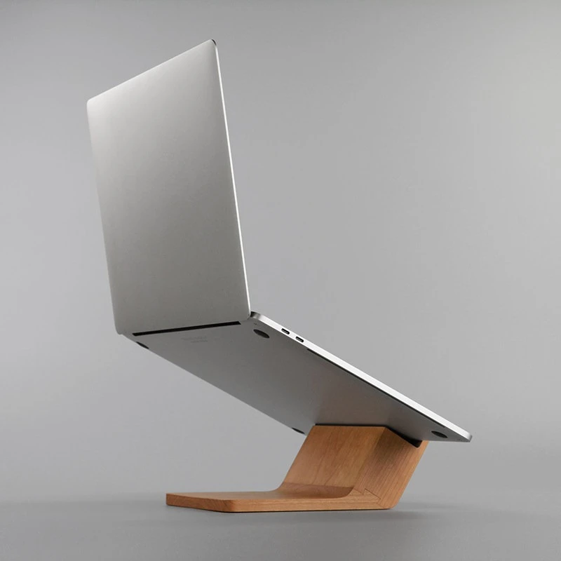 Dovetail Joint Wooden Laptop Stand - Durable, Stable, Anti-Scratch, Ergonomic Viewing Angle for Home/Office
