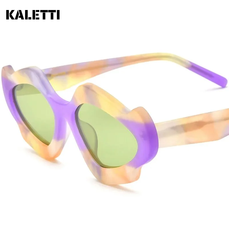 Frosted plate cat-eye sunglasses unisex irregular sunglasses celebrity multi-color driving glasses