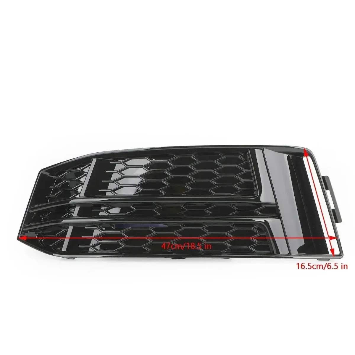 8W0807682 For Audi A4 B9 S-LINE 2016~2018 Pair Car Gloss Black Honeycomb Front Bumper Fog Light Grille Lower Grill Bezel Cover view 2