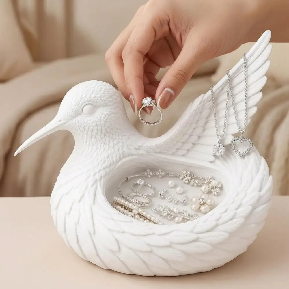 Hummingbird Jewelry Dish 3d Printed Hummingbird Jewelry Tray Decorative Trinket Dish Rings Earrings Necklaces for Dresser