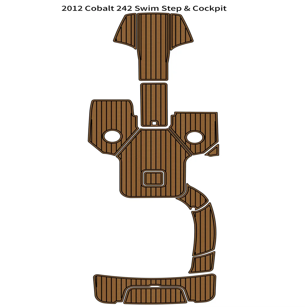 

2012 Cobalt 242 Swim Platform Cockpit Pad Boat EVA Foam Faux Teak Deck Floor Mat