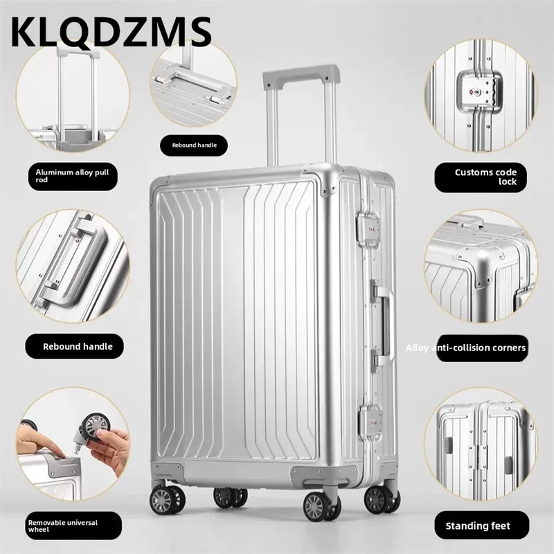 

KLQDZMS 2026 Новинка: Элитный чемодан из алюминиево-магниевого сплава, 20 дюймов, для ручной клади, для деловых поездок ﻿