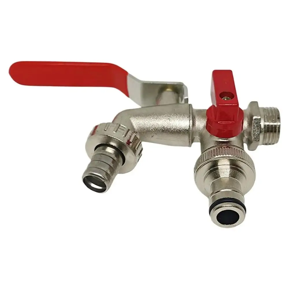 

1/2 Inch Inlet Washing Machine Outlet Faucet Zinc Alloy 90 Degree Valve Double Valve Faucet Dual Outlet Double Control