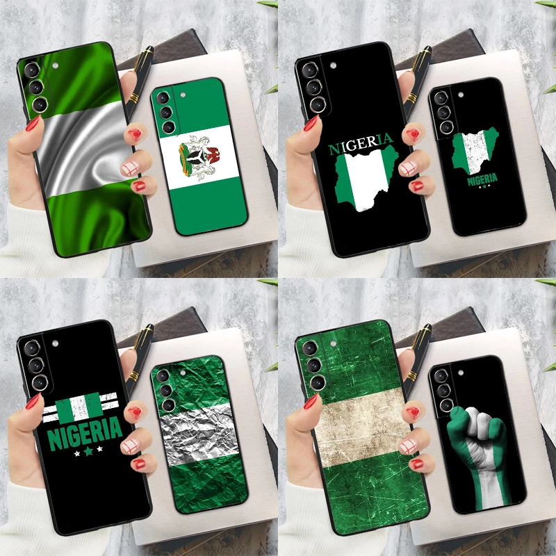 Nigerian flag Phone Case For Samsung Galaxy S24 Ultra S22 S23 S20 S21 S24 FE S9 S10 Plus Note 10 20 Ultra