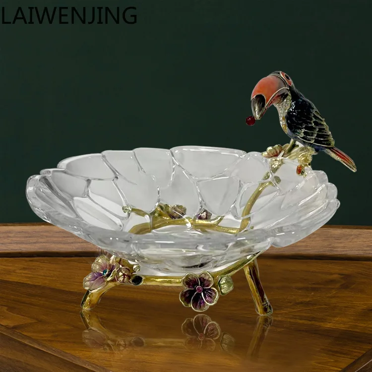 

HLZ эмалированный цвет, хрустальное стекло, тарелка для сухофруктов, китайский, американский, европейский стиль, гостиная, домашняя креативная ваза с фруктами