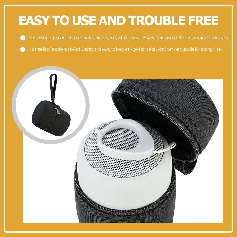 

1pc Classic Zipper Speaker Bag for Wireless Storage Travel Protective Case Small Portable Durable Neoprene Storage for Speaker