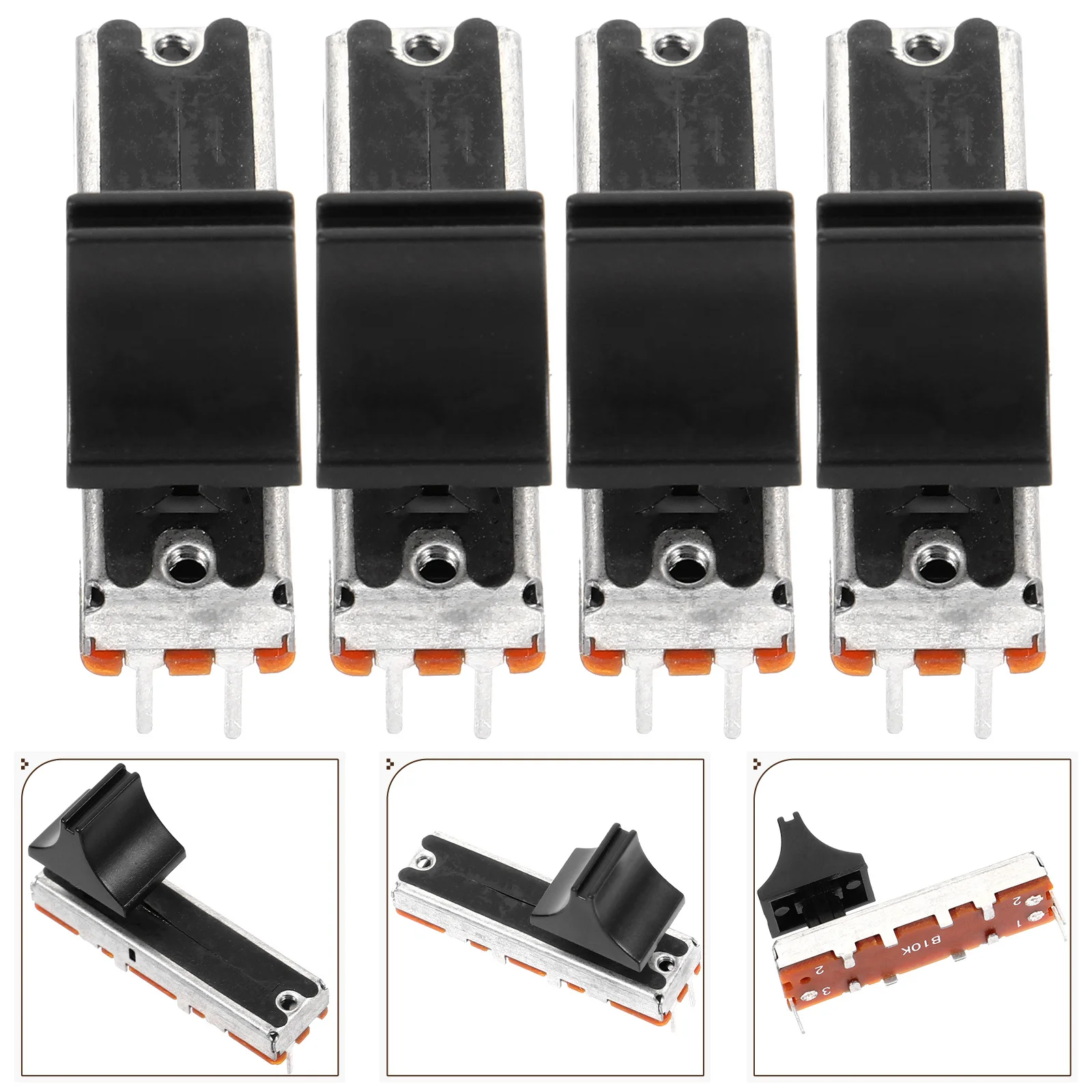 

4Pcs Linear Slide Potentiometer Stereo Volume Dimmer Switch Replacement Electronic Tuning Tool for Mixing Consoles and Audio