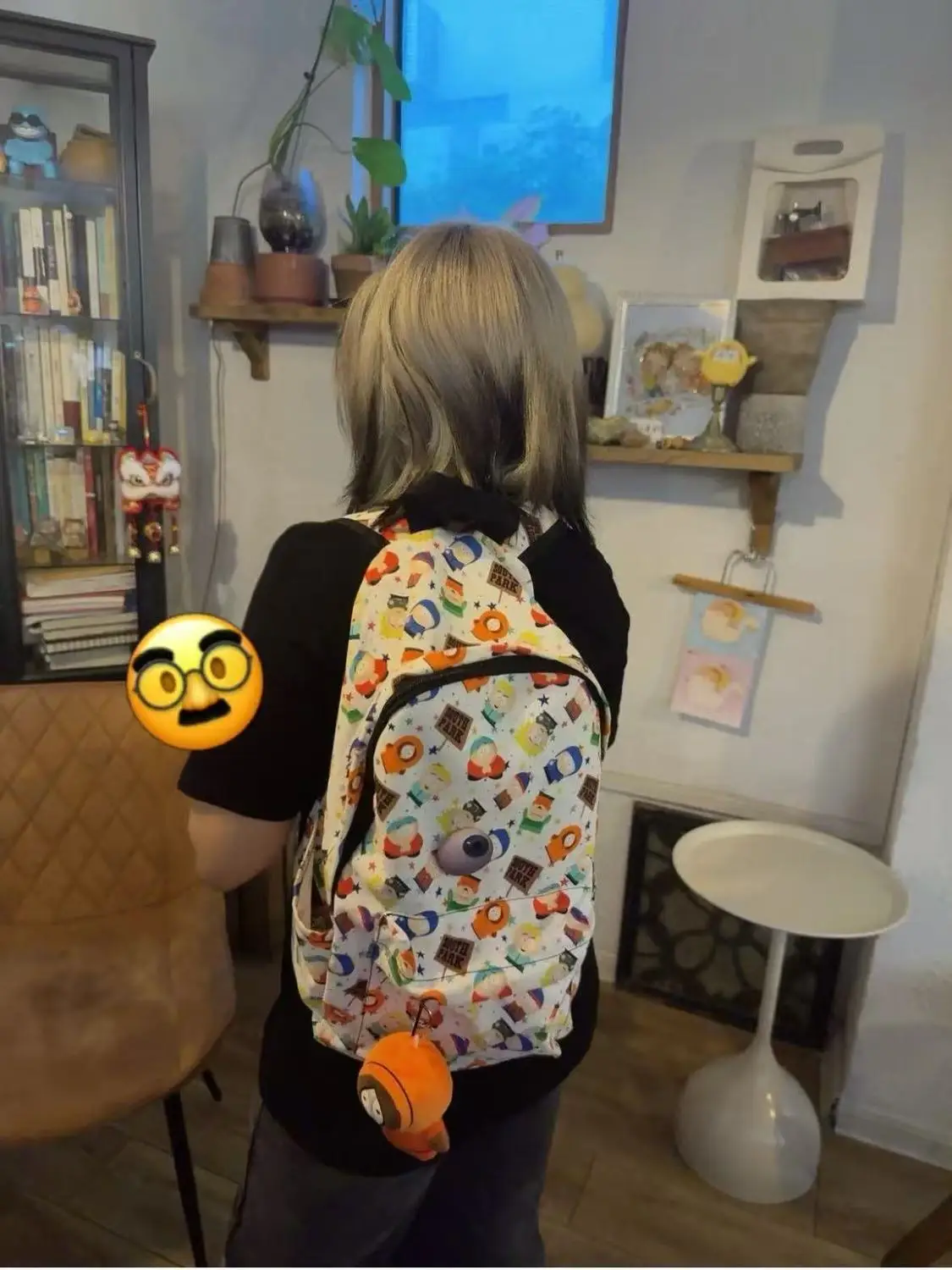Adorable Graffiti Large Capacity Backpack Korean Style Dual Shoulder Bag for Junior And High School Students Water Resistant